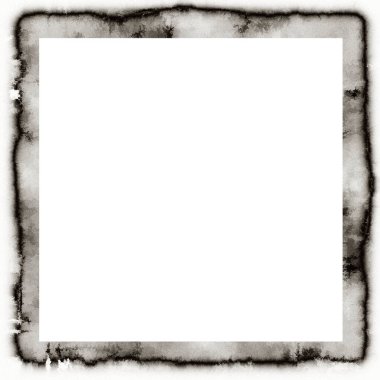 Grunge suluboya dokusu siyah-beyaz duvar çerçevesi ortası resim veya metin için boş alan ile damlıyor.  