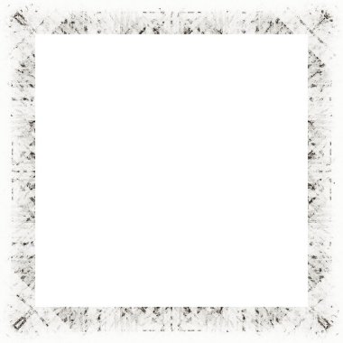 Çizik ve suluboya efektlerle siyah beyaz desenli Grunge çerçeve. Resim veya reklam metni için ortadaki alanı kopyala.   