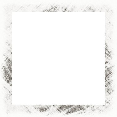 Çizik ve suluboya efektlerle siyah beyaz desenli Grunge çerçeve. Resim veya reklam metni için ortadaki alanı kopyala.   