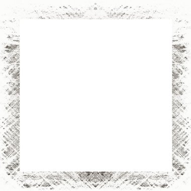 Çizik ve suluboya efektlerle siyah beyaz desenli Grunge çerçeve. Resim veya reklam metni için ortadaki alanı kopyala.   