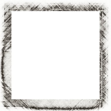 Çizik ve suluboya efektlerle siyah beyaz desenli Grunge çerçeve. Resim veya reklam metni için ortadaki alanı kopyala.   