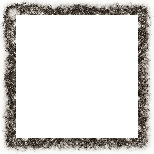 Grunge Frame Scratch Watercolor Effects Black White Texture Copy Space — Stock Photo, Image