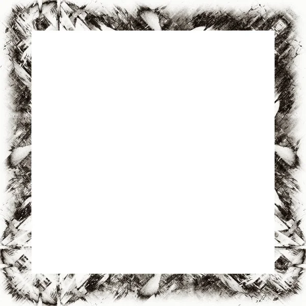 Grunge Frame Black White Texture Copy Space Middle Image Advertisement — Stock Photo, Image