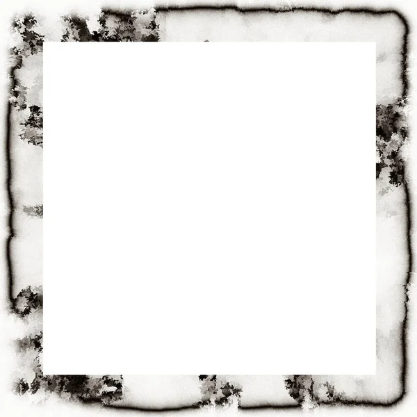Grunge Dripping Watercolor Texture Black White Wall Frame Empty Space — Stock Photo, Image