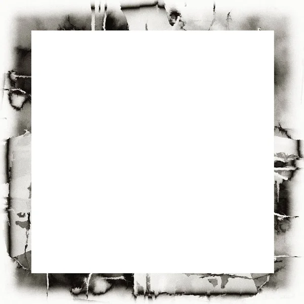 Grunge Akvarell Textúra Fekete Fehér Fal Keret Üres Hely Közepén — Stock Fotó