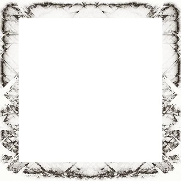 Grunge Frame Scratch Watercolor Effects Black White Texture Copy Space — Stock Photo, Image