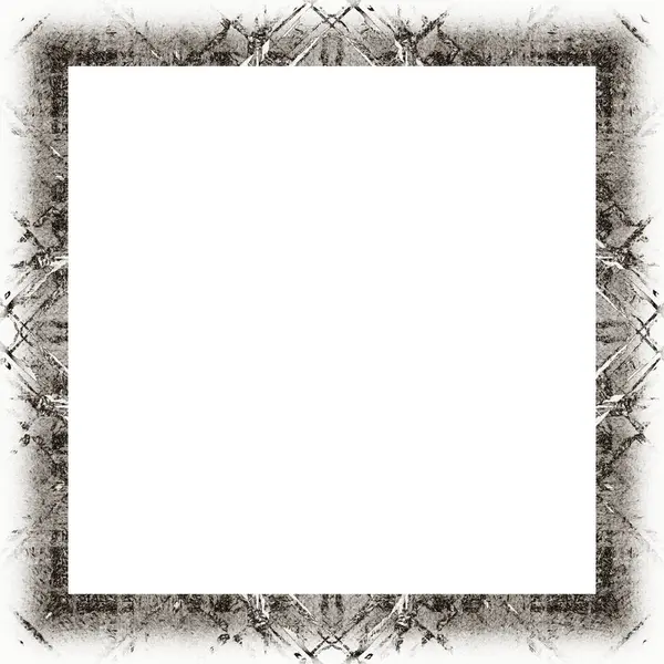 Grunge Frame Scratch Watercolor Effects Black White Texture Copy Space — Stock Photo, Image