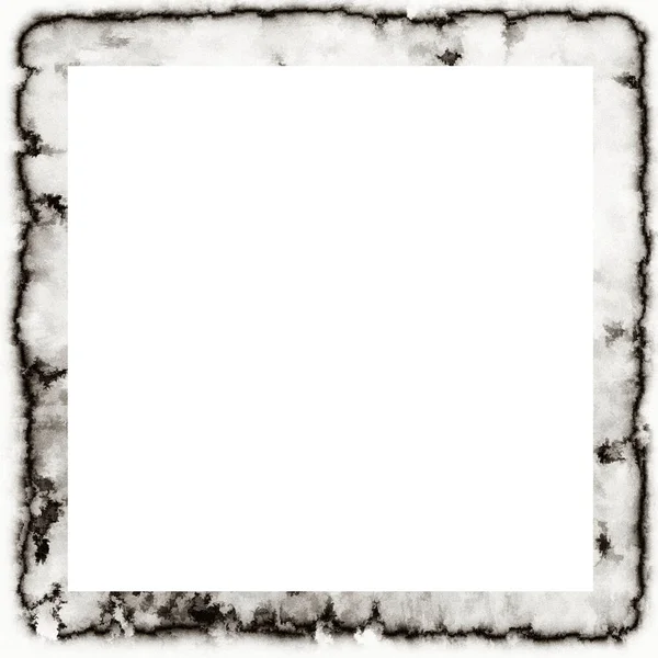 Messy Grunge Dripping Watercolor Texture Black White Wall Frame Empty — Stock Photo, Image