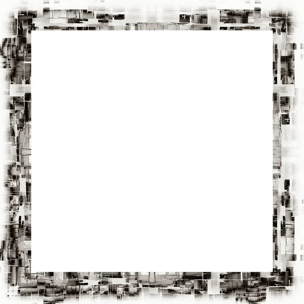 Гранж Подряпана Рамка Акварельній Текстурі Чорно Біла Копіювати Простір Посередині — стокове фото