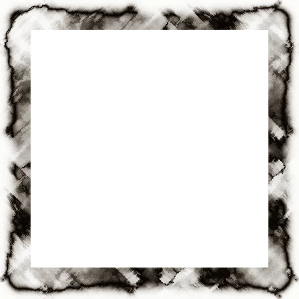 Disordinato Grunge Gocciolante Texture Acquerello Cornice Della Parete Bianco Nero — Foto Stock