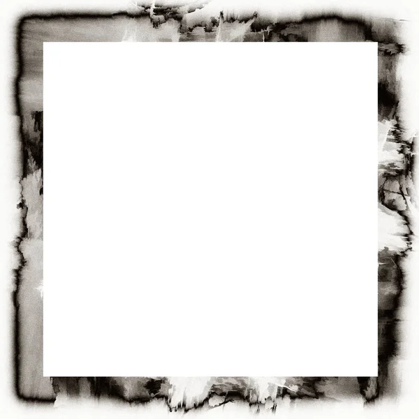 Grunge Pingando Textura Aquarela Moldura Parede Preto Branco Com Espaço — Fotografia de Stock