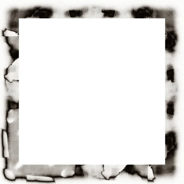 水彩の質感の黒と白のグランジ傷のフレーム 画像や広告テキストの中央にスペースをコピー — ストック写真