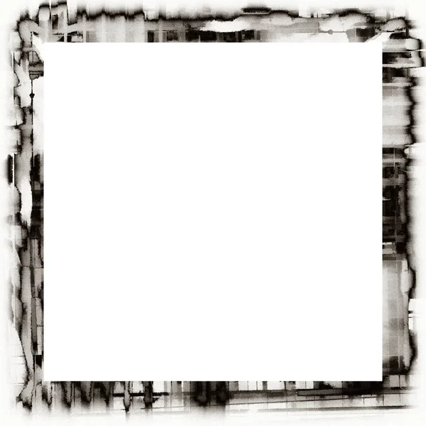 Cadre Grunge Texture Noire Blanche Espace Copie Milieu Pour Image — Photo