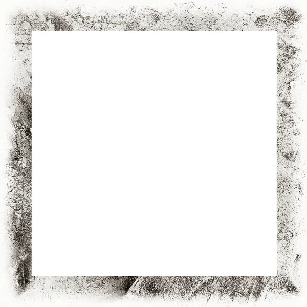 Grunge Scratched Watercolor Texture Black White Wall Frame Copy Space — Stock Photo, Image