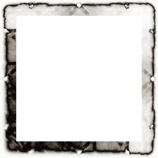 Messy Grunge Dripping Watercolor Texture Black White Wall Frame Empty — Stock Photo, Image