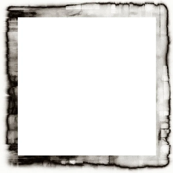 Messy Grunge Dripping Watercolor Texture Black White Wall Frame Empty — Stock Photo, Image