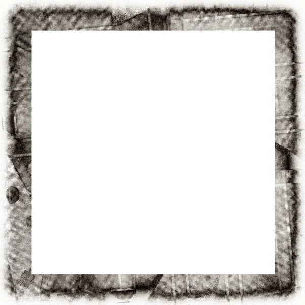 Cadre Grunge Texture Noire Blanche Espace Copie Milieu Pour Image — Photo