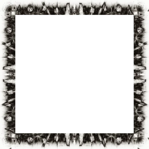 Grunge Frame Black White Texture Copy Space Middle Image Advertisement — Stock Photo, Image