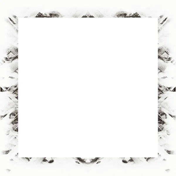 Grunge Frame Black White Texture Copy Space Middle Image Advertisement — Stock Photo, Image