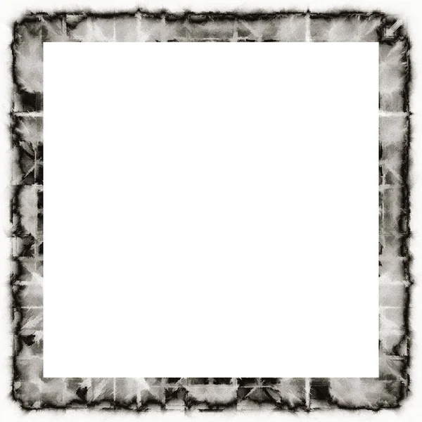 Messy Grunge Dripping Watercolor Texture Black White Wall Frame Empty — Stock Photo, Image