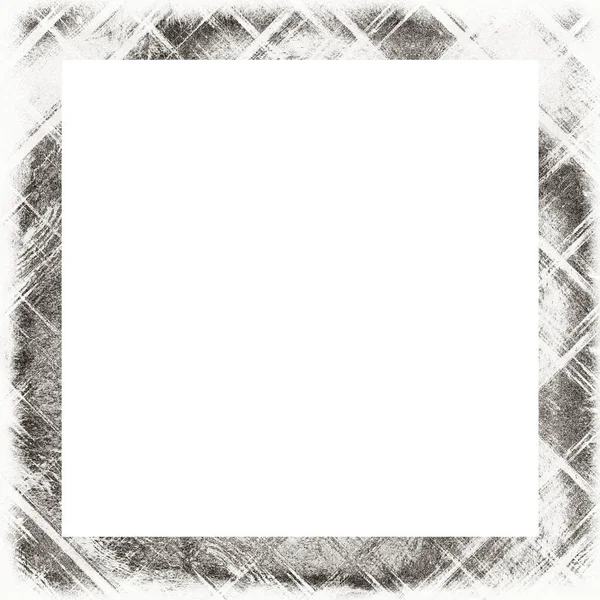 Çizik Suluboya Efektlerle Siyah Beyaz Desenli Grunge Çerçeve Resim Veya — Stok fotoğraf