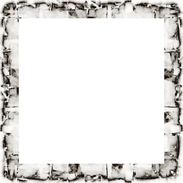 Cadre Grunge Texture Noire Blanche Espace Copie Milieu Pour Image — Photo