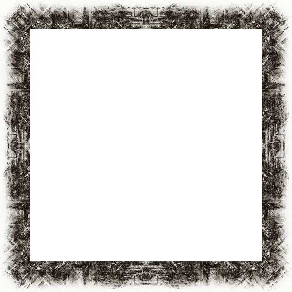 Grunge Frame Black White Texture Copy Space Middle Image Advertisement — Stock Photo, Image