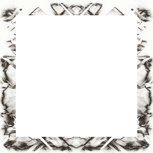 Grunge Frame Black White Texture Copy Space Middle Image Advertisement — Stock Photo, Image