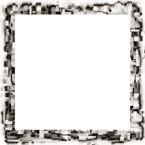 Grunge Frame Black White Texture Copy Space Middle Image Advertisement — Stock Photo, Image