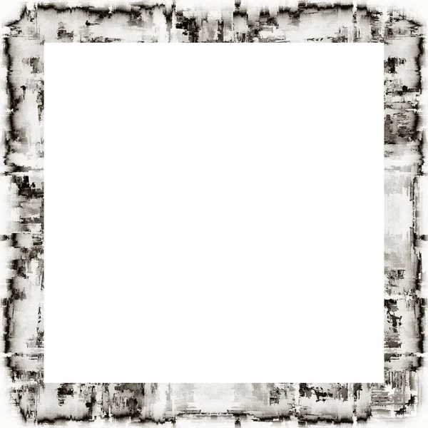 Grunge Frame Black White Texture Copy Space Middle Image Advertisement — Stock Photo, Image