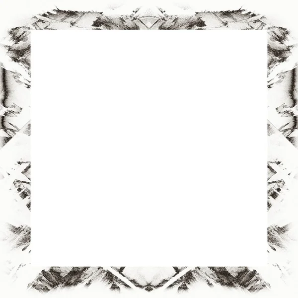 Grunge Frame Scratch Watercolor Effects Black White Texture Copy Space — Stock Photo, Image