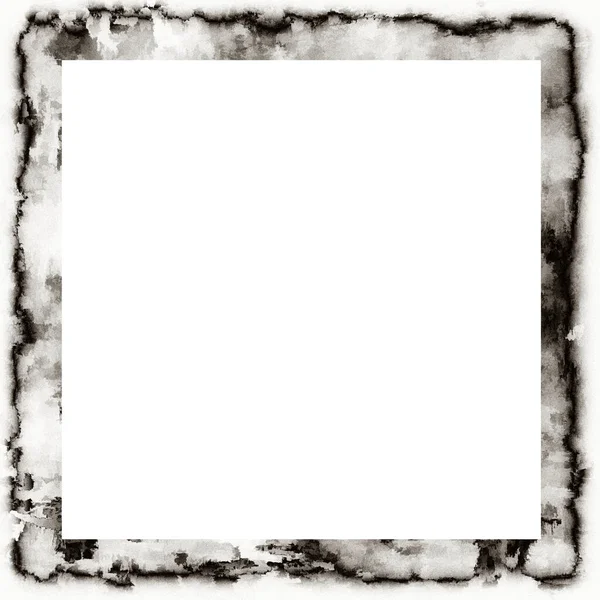 Mocskos Grunge Csöpögő Akvarell Textúra Fekete Fehér Fal Keret Üres — Stock Fotó