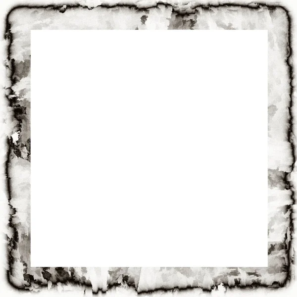 Grunge Dripping Watercolor Texture Black White Wall Frame Empty Space — Stock Photo, Image