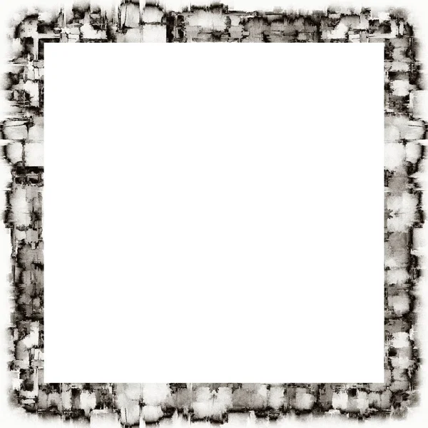 Grunge Frame Black White Texture Copy Space Middle Image Advertisement — Stock Photo, Image