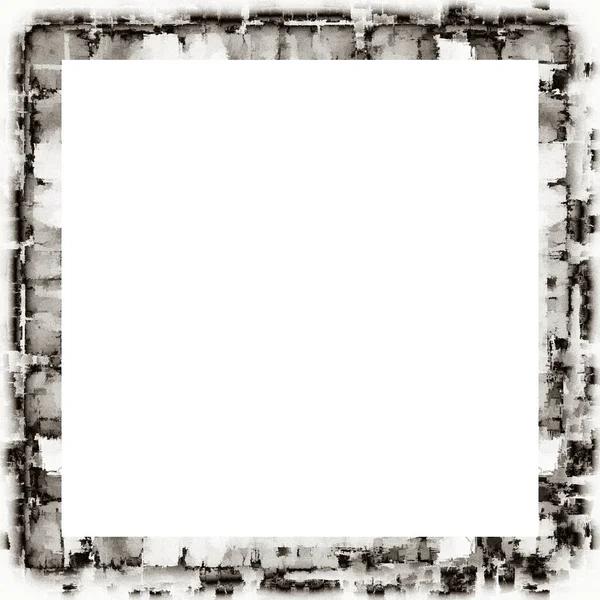 Cadre Grunge Texture Noire Blanche Espace Copie Milieu Pour Image — Photo