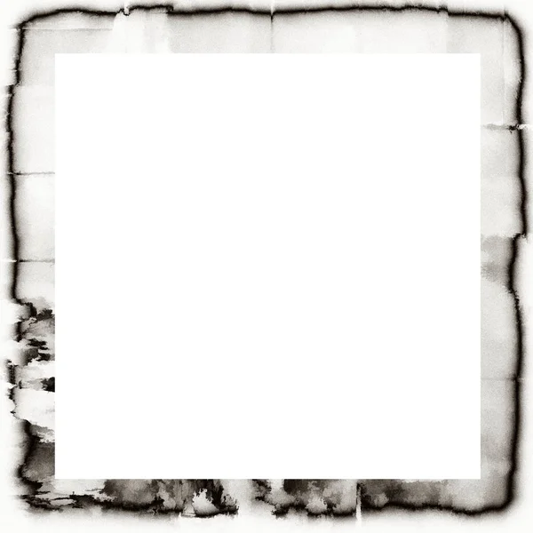 Messy Grunge Dripping Watercolor Texture Black White Wall Frame Empty — Stock Photo, Image