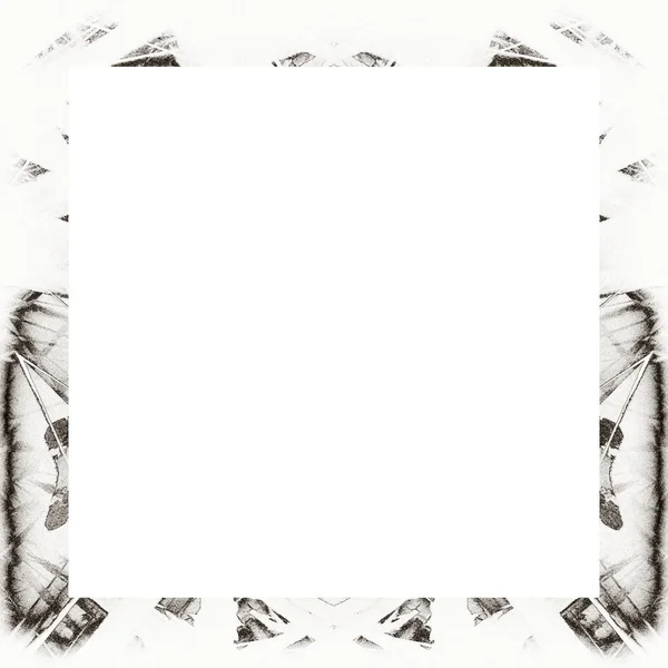 Grunge Frame Black White Texture Copy Space Middle Image Advertisement — Stock Photo, Image