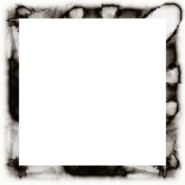 Грандж Подряпаний Акварельною Текстурою Чорно Біла Настінна Рамка Копіювати Простір — стокове фото