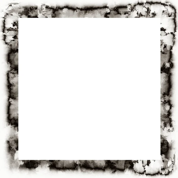 Grunge Pingando Textura Aquarela Moldura Parede Preto Branco Com Espaço — Fotografia de Stock