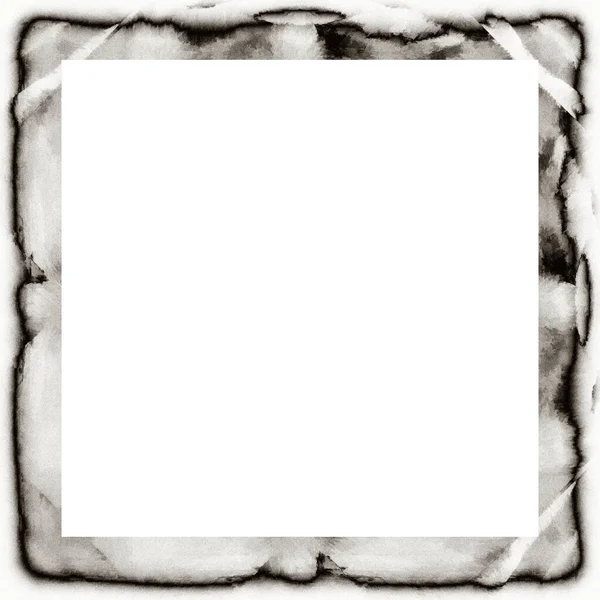 Messy Grunge Dripping Watercolor Texture Black White Wall Frame Empty — Stock Photo, Image