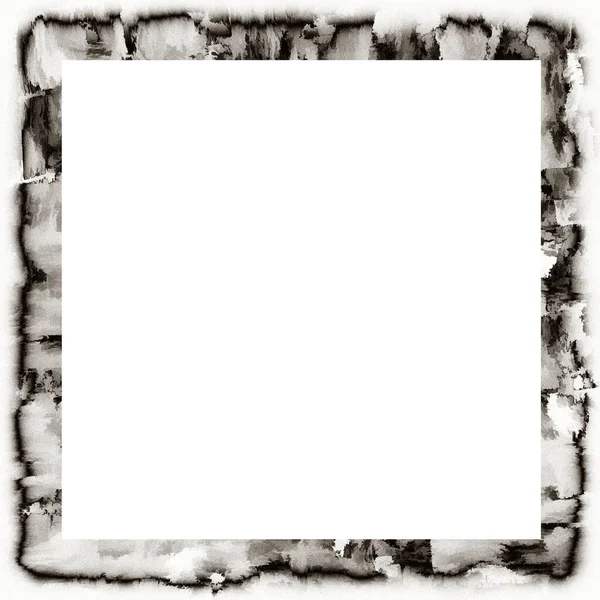 Grunge Pingando Textura Aquarela Moldura Parede Preto Branco Com Espaço — Fotografia de Stock