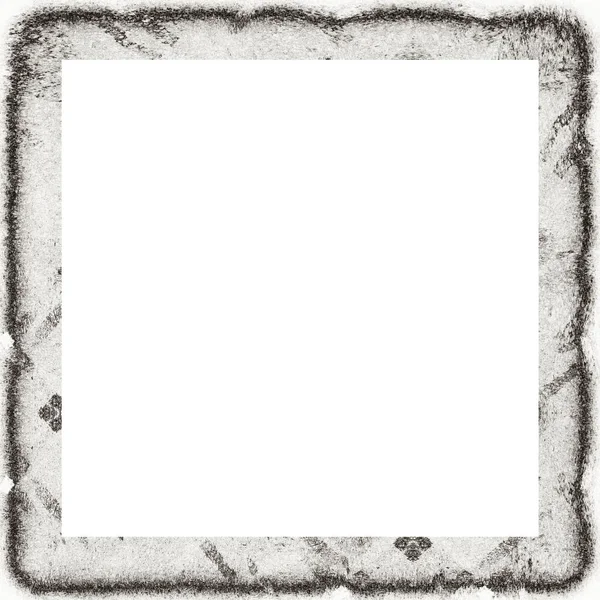 Grunge Frame Scratch Watercolor Effects Black White Texture Copy Space — Stock Photo, Image