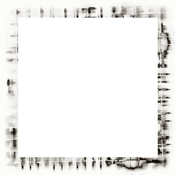 Messy Grunge Dripping Watercolor Texture Black White Wall Frame Empty — Stock Photo, Image