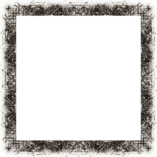 Grunge Frame Black White Texture Copy Space Middle Image Advertisement — Stock Photo, Image