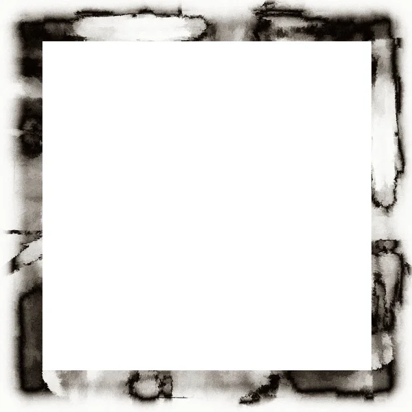 Grunge Goutte Goutte Texture Aquarelle Cadre Mural Noir Blanc Avec — Photo