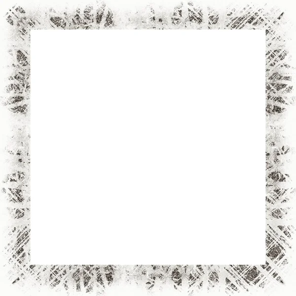 Grunge Frame Scratch Watercolor Effects Black White Texture Copy Space — Stock Photo, Image