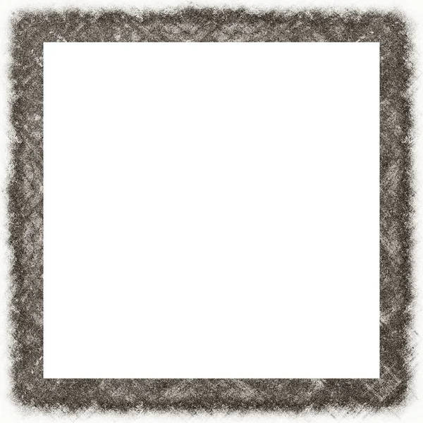 Grunge Frame Scratch Watercolor Effects Black White Texture Copy Space — Stock Photo, Image