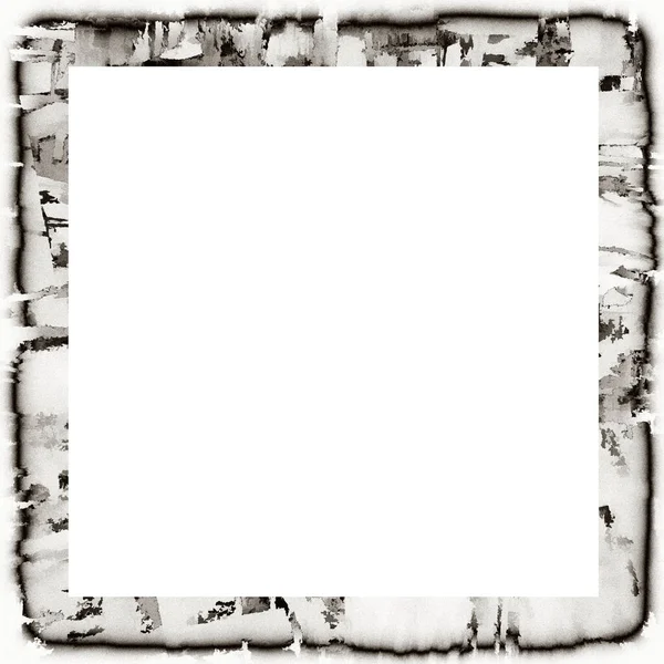 Disordinato Grunge Gocciolante Texture Acquerello Cornice Della Parete Bianco Nero — Foto Stock