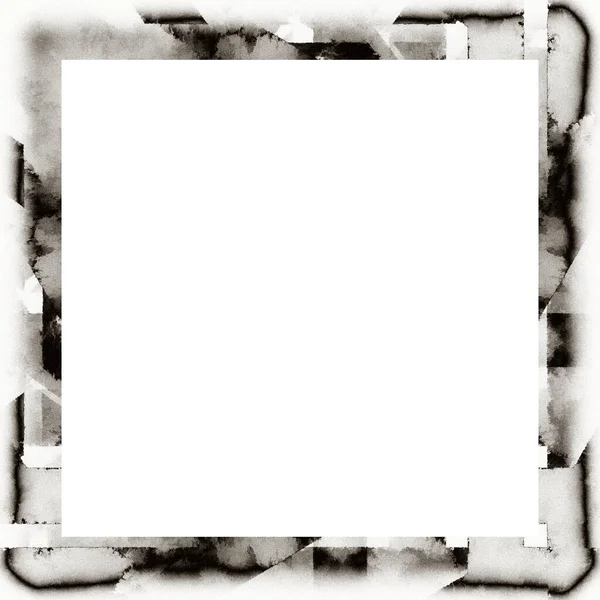 Cadre Grunge Texture Noire Blanche Espace Copie Milieu Pour Image — Photo