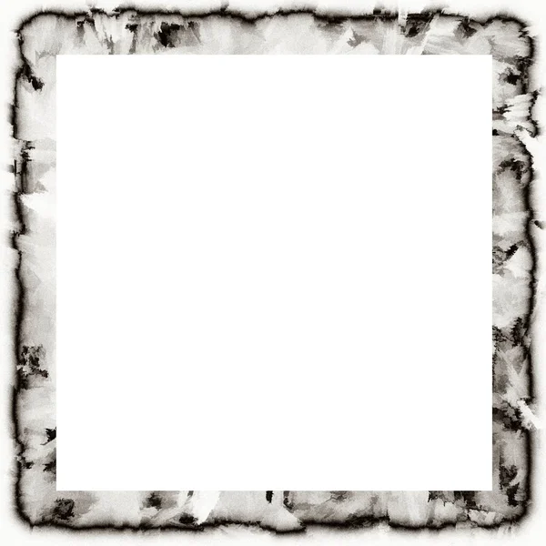 Grunge Watercolor Texture Black White Wall Frame Empty Space Middle — Stock Photo, Image